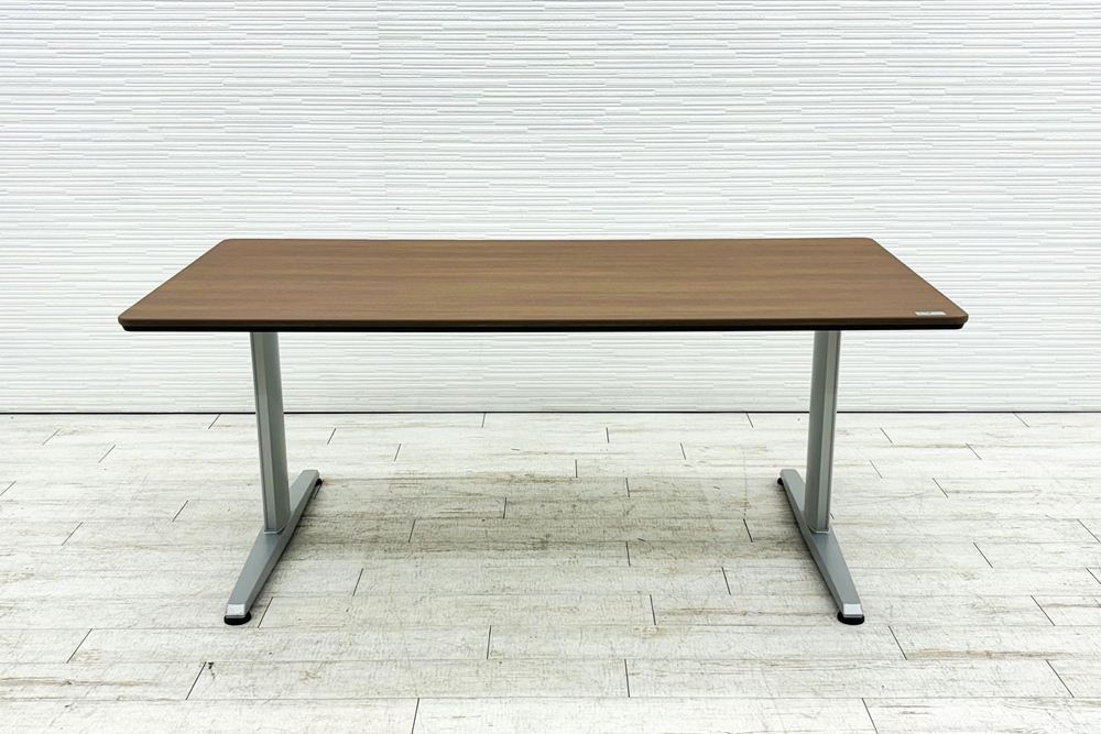 オカムラ Liftio 固定タイプ リフティオ 中古 ネオウッドダーク ミーティングテーブル 小型会議テーブル 中古オフィス家具 1800/900/720の画像