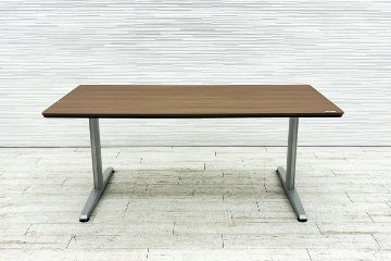 オカムラ Liftio 固定タイプ リフティオ 中古 ネオウッドダーク ミーティングテーブル 小型会議テーブル 中古オフィス家具 1800/900/720の画像