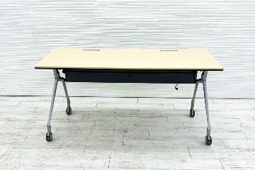 オカムラ インターアクト ミーティングテーブル 中古 INTERACT ネスティングテーブル 会議机 中古オフィス家具 1500/600/720の画像