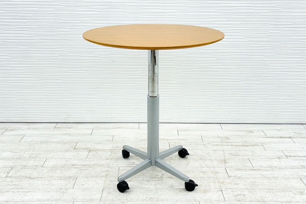 昇降テーブル 丸テーブル 中古 ハイテーブル ハーマンミラー Herman Miller カウンターテーブル 1000/1000/745～1145の画像