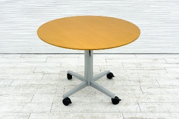 昇降テーブル 丸テーブル 中古 ハイテーブル ハーマンミラー Herman Miller カウンターテーブル 1000/1000/745～1145の画像