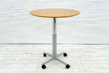 昇降テーブル 丸テーブル 中古 ハイテーブル ハーマンミラー Herman Miller カウンターテーブル 1000/1000/745～1145の画像