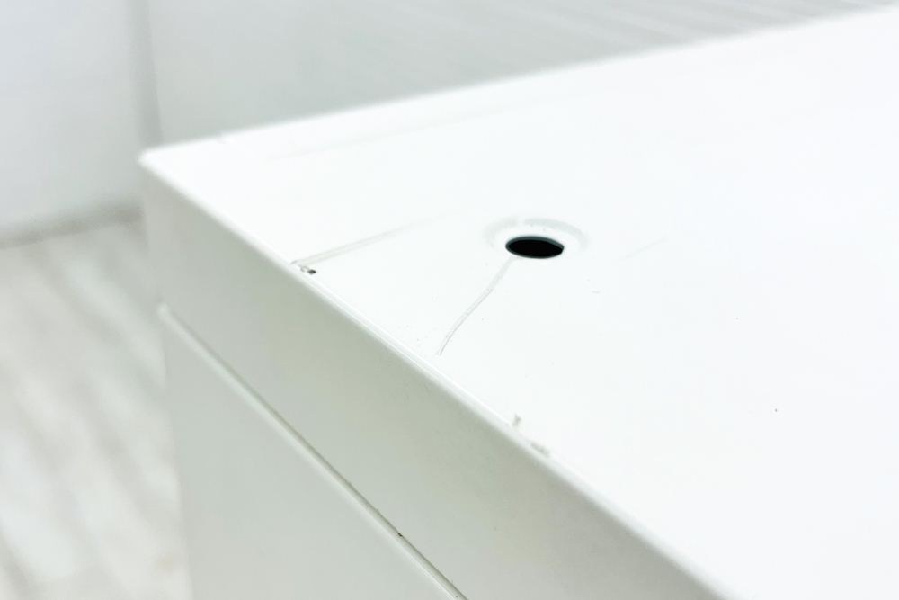 オカムラ レクトライン 4段ラテラル書庫 スチール 中古 キャビネット スチール書庫 中古オフィス家具 シリンダー錠 800/400/1250 ホワイトの画像