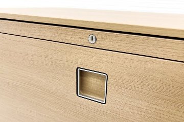 オカムラ レクトライン 3段ラテラル書庫 スチール 中古 キャビネット スチール書庫 中古オフィス家具 シリンダー錠 800/450/1120 木目の画像