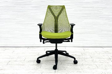 【未開封未使用品】 ハーマンミラー セイルチェア ミドルバック 中古 Herman Miller SAYL Chair 中古オフィス家具 可動肘 グリーンの画像