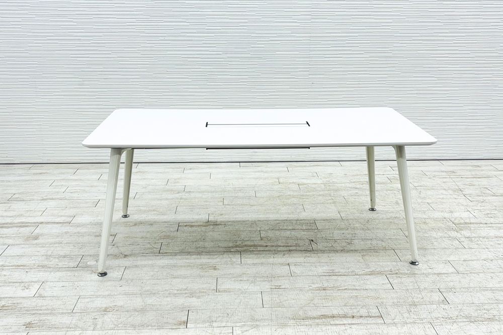 オカムラ プリシード 幅1800 中古 ミーティングテーブル 小型会議テーブル 中古オフィス家具 ホワイト 1800/900/720の画像
