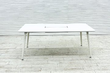 オカムラ プリシード 幅1800 中古 ミーティングテーブル 小型会議テーブル 中古オフィス家具 ホワイト 1800/900/720の画像