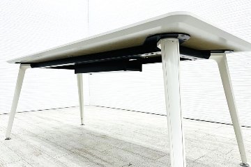 オカムラ プリシード 幅1800 中古 ミーティングテーブル 小型会議テーブル 中古オフィス家具 ホワイト 1800/900/720の画像
