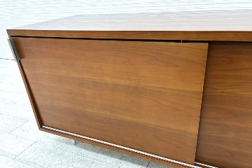 ローボード 木製 テレビ台 サイドボード スライド書庫 中古 収納家具 引き違い書庫 中古オフィス家具 1600/500/630の画像