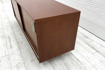 ローボード 木製 テレビ台 サイドボード スライド書庫 中古 収納家具 引き違い書庫 中古オフィス家具 1600/500/630の画像