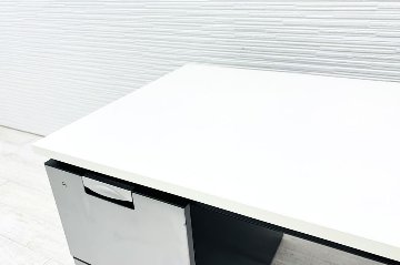 コクヨ デルフィ 中古 両袖デスク 両袖机 役員家具 中古オフィス家具 1400/700/700 天板ホワイトの画像