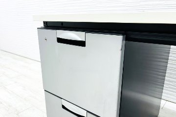 コクヨ デルフィ 中古 両袖デスク 両袖机 役員家具 中古オフィス家具 1400/700/700 天板ホワイトの画像