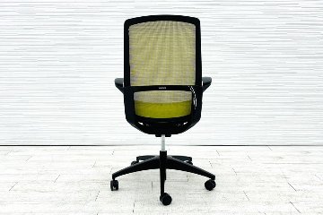 オカムラ フィノラチェア 中古 2020年製 Finora メッシュ 中古オフィス家具 固定肘 C745MR-F1E5 グリーンの画像