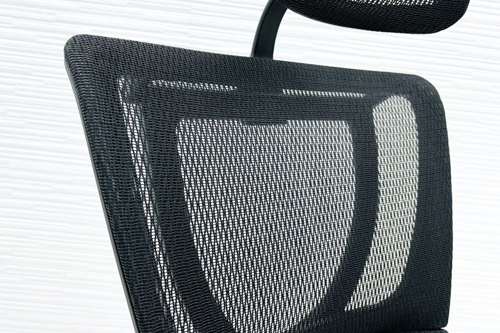 エルゴヒューマン フィット ヘッドレスト付き ergohuman 中古 中古チェア 高機能チェア メッシュ ブラックの画像