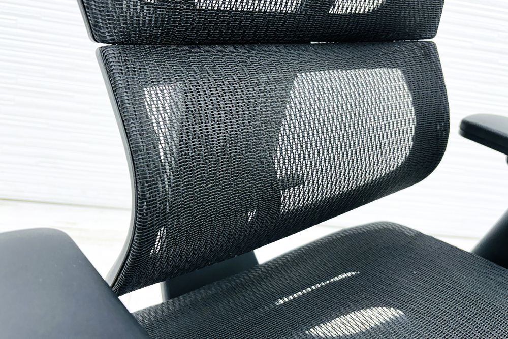 エルゴヒューマン フィット ヘッドレスト付き ergohuman 中古 中古チェア 高機能チェア メッシュ ブラックの画像