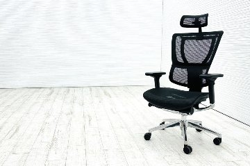 エルゴヒューマン フィット ヘッドレスト付き ergohuman 中古 中古チェア 高機能チェア メッシュ ブラックの画像