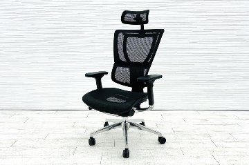 エルゴヒューマン フィット ヘッドレスト付き ergohuman 中古 中古チェア 高機能チェア メッシュ ブラックの画像