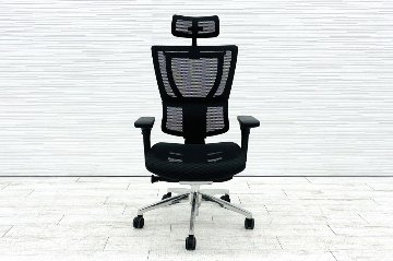 エルゴヒューマン フィット ヘッドレスト付き ergohuman 中古 中古チェア 高機能チェア メッシュ ブラックの画像