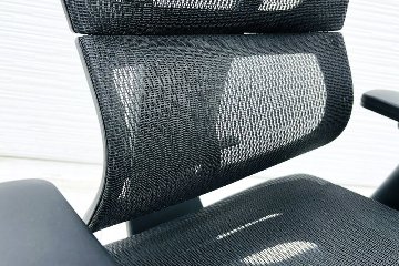 エルゴヒューマン フィット ヘッドレスト付き ergohuman 中古 中古チェア 高機能チェア メッシュ ブラックの画像