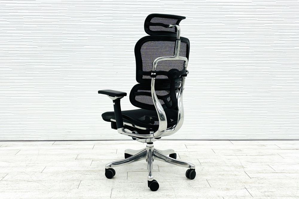 エルゴヒューマン プロ 中古 ヘッドレスト付き ergohuman HIGH Type 中古オフィス家具 高機能チェア ブラックの画像