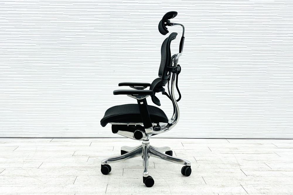 エルゴヒューマン プロ 中古 ヘッドレスト付き ergohuman HIGH Type 中古オフィス家具 高機能チェア ブラックの画像