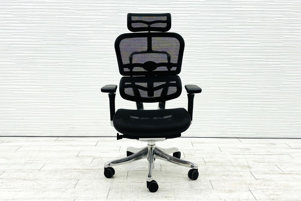 エルゴヒューマン プロ 中古 ヘッドレスト付き ergohuman HIGH Type 中古オフィス家具 高機能チェア ブラックの画像