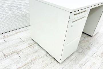 オカムラ 1400 両袖デスク 中古 OKAMURA 両袖机 中古オフィス家具 ホワイト 1400/700/720の画像