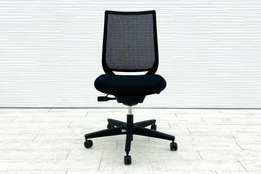 コクヨ ミトラチェア 2022年製 中古 ミトラ2 KOKUYO 背メッシュ 肘無 中古事務椅子 中古オフィス家具 ブラックの画像