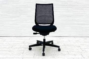コクヨ ミトラチェア 2022年製 中古 ミトラ2 KOKUYO 背メッシュ 肘無 中古事務椅子 中古オフィス家具 ブラックの画像