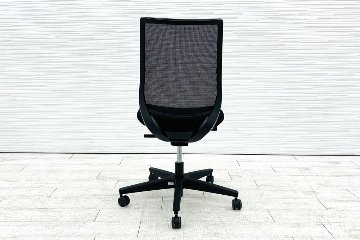 コクヨ ミトラチェア 2022年製 中古 ミトラ2 KOKUYO 背メッシュ 肘無 中古事務椅子 中古オフィス家具 ブラックの画像