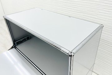 USMハラー 中古 1列3段 USM Haller ドロップダウン 中古オフィス家具 ライトグレー 770/375/1100 両側フラットパネル 鍵無の画像