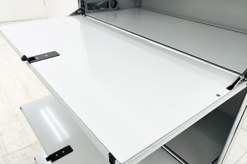 USMハラー 中古 1列3段 USM Haller ドロップダウン 中古オフィス家具 ライトグレー 770/375/1100 両側フラットパネル 鍵無の画像