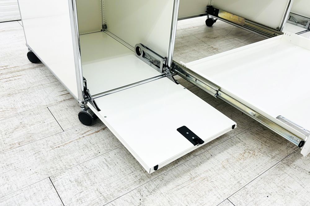 USMハラー 中古 ハラーシステム USM Haller ドロップダウン エクステンション 3連2段 中古オフィス家具 ブラック 1470/525/785の画像