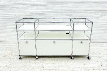 USMハラー 中古 ハラーシステム USM Haller ドロップダウン エクステンション 3連2段 中古オフィス家具 ブラック 1470/525/785の画像