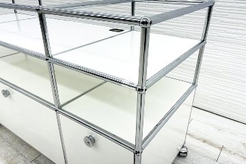 USMハラー 中古 ハラーシステム USM Haller ドロップダウン エクステンション 3連2段 中古オフィス家具 ブラック 1470/525/785の画像