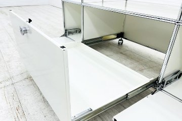 USMハラー 中古 ハラーシステム USM Haller ドロップダウン エクステンション 3連2段 中古オフィス家具 ブラック 1470/525/785の画像