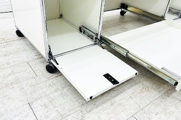 USMハラー 中古 ハラーシステム USM Haller ドロップダウン エクステンション 3連2段 中古オフィス家具 ブラック 1470/525/785の画像