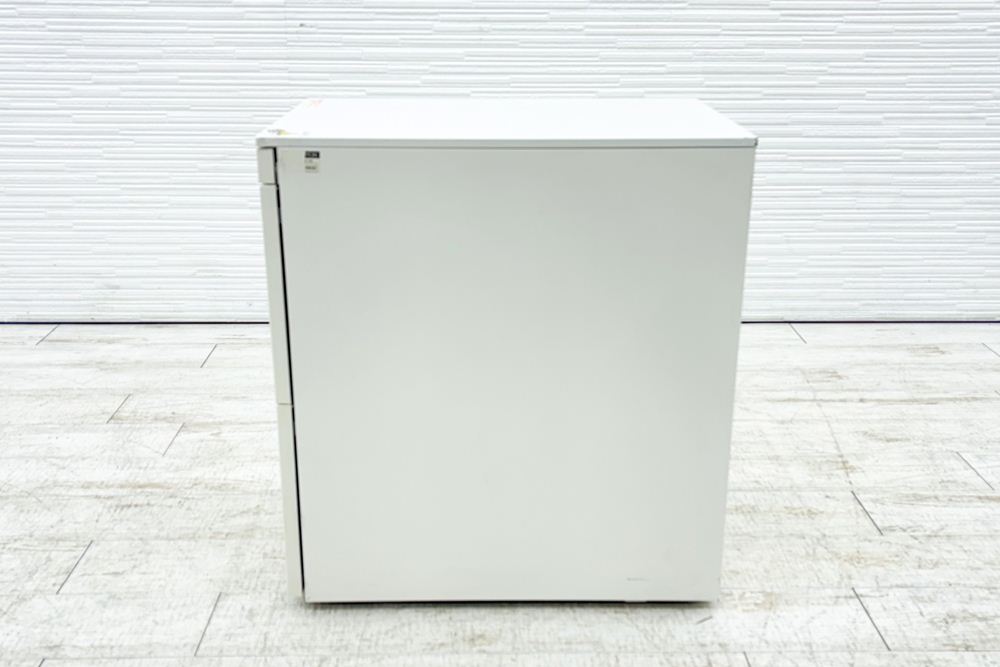 イトーキ スチールワゴン 3段ワゴン 中古 収納家具 袖机 脇机 ホワイト シリンダー錠 395/595/650の画像