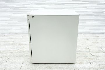 イトーキ スチールワゴン 3段ワゴン 中古 収納家具 袖机 脇机 ホワイト シリンダー錠 395/595/650の画像