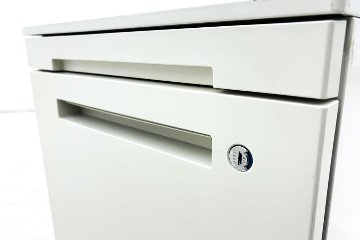 イトーキ スチールワゴン 3段ワゴン 中古 収納家具 袖机 脇机 ホワイト シリンダー錠 395/595/650の画像