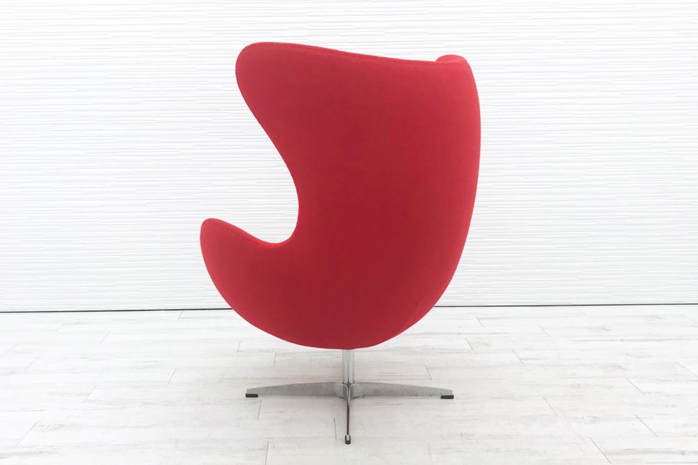 【リプロダクト品】 アルネヤコブセン エッグチェア Egg chair Arne Jacobsen デザインチェア 中古オフィス家具 レッドの画像