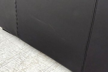 オカムラ 応接ソファ S-18H レザー 応接家具 中古 中古オフィス家具 ブラックの画像
