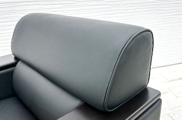 オカムラ 応接ソファ S-18H レザー 応接家具 中古 中古オフィス家具 ブラックの画像