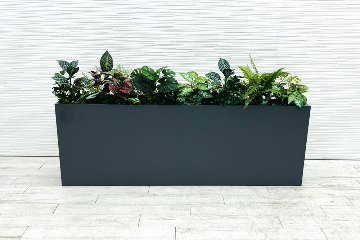 プラントボックス 造花付き 中古 フェイクグリーン 間地切り 中古オフィス家具 フラワースタンド 1830/250/635の画像