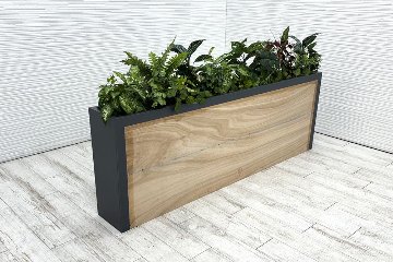 プラントボックス 造花付き 中古 フェイクグリーン 間地切り 中古オフィス家具 フラワースタンド 1830/250/635の画像