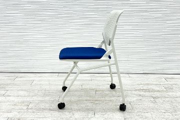オカムラ ルナチェア 【4脚セット】 中古 ミーティングチェア 中古チェア 会議椅子 中古オフィス家具 81S1AY ブルーの画像