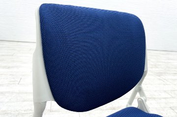オカムラ ルナチェア 【4脚セット】 中古 ミーティングチェア 背パッド付 会議椅子 中古オフィス家具 81S1AZ ミディアムブルーの画像