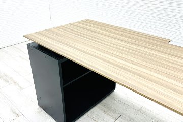 コクヨ サイビ SAIBI 中古 幅2000 オープンキャビネット 3段ワゴン付き エグゼクティブデスク 中古オフィス家具 2000/700/720の画像