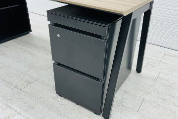 コクヨ サイビ SAIBI 中古 幅2000 オープンキャビネット 3段ワゴン付き エグゼクティブデスク 中古オフィス家具 2000/700/720の画像