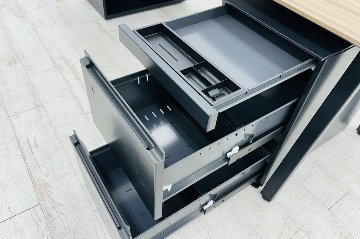コクヨ サイビ SAIBI 中古 L型デスク L字デスク 幅2000 3段ワゴン付き エグゼクティブデスク 中古オフィス家具 2000/1300/720の画像